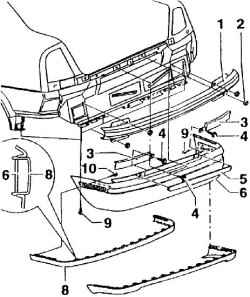 Сборочная схема заднего бампера